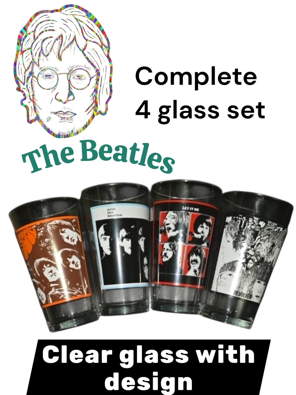The Beatles Collector Pint Glass Set - Multicolor